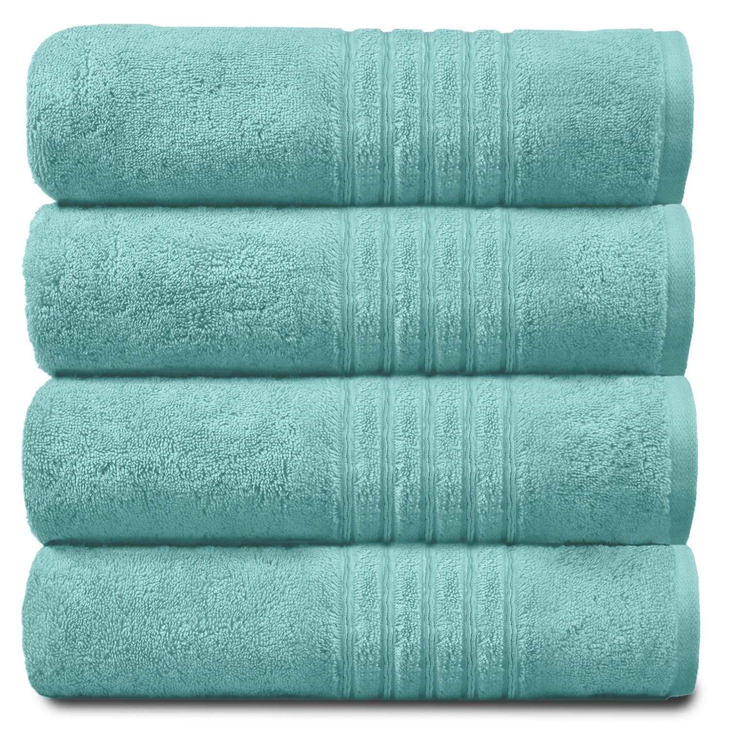 GC GAVENO CAVAILIA New Hampton Hand Towels, Ultra Soft Extra Absorbent Pack of 4 Luxury Towel Set, 100% Ringspun Cotton, Aqua, 4PK