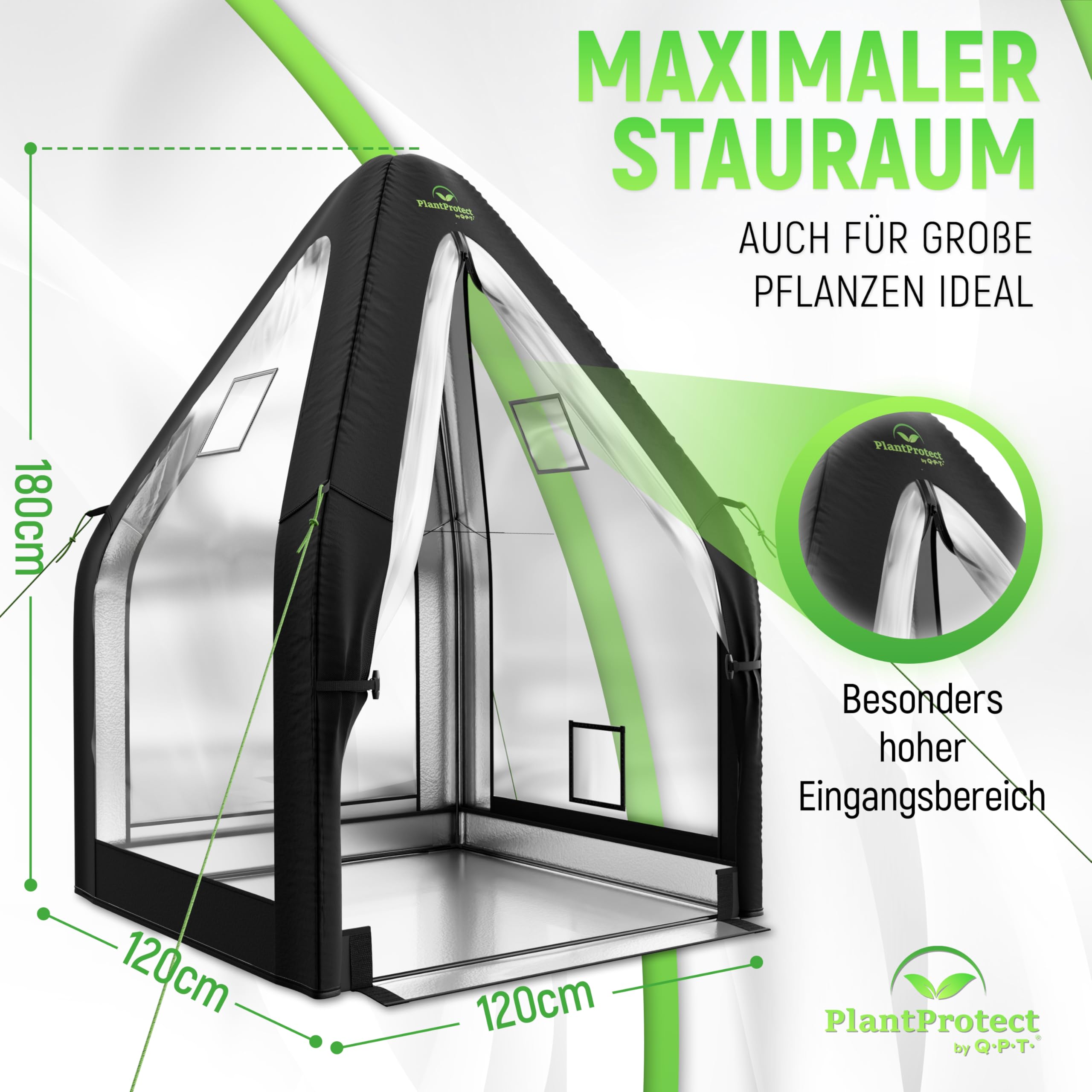 Q.P.T. Wintergewächshaus für Kübelpflanzen – strapazierfähiges PVC-Material zum Schutz vor Frost, Wind und Regen, einfache Montage inkl. Erdthermometer