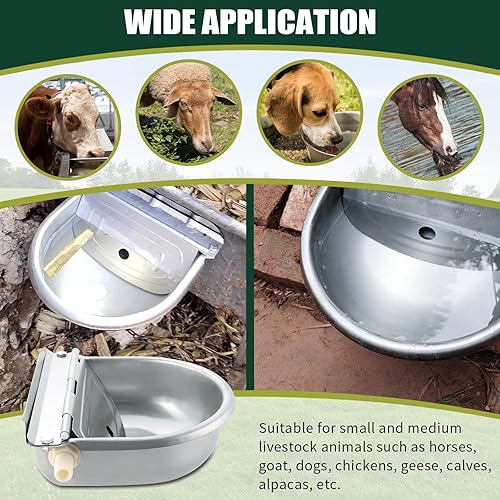 Miniatura 6 de Cuenco automático de agua potable para animales con válvula de flotador, cuenco de agua potable de acero inoxidable para caballo, cabra, cerdo,