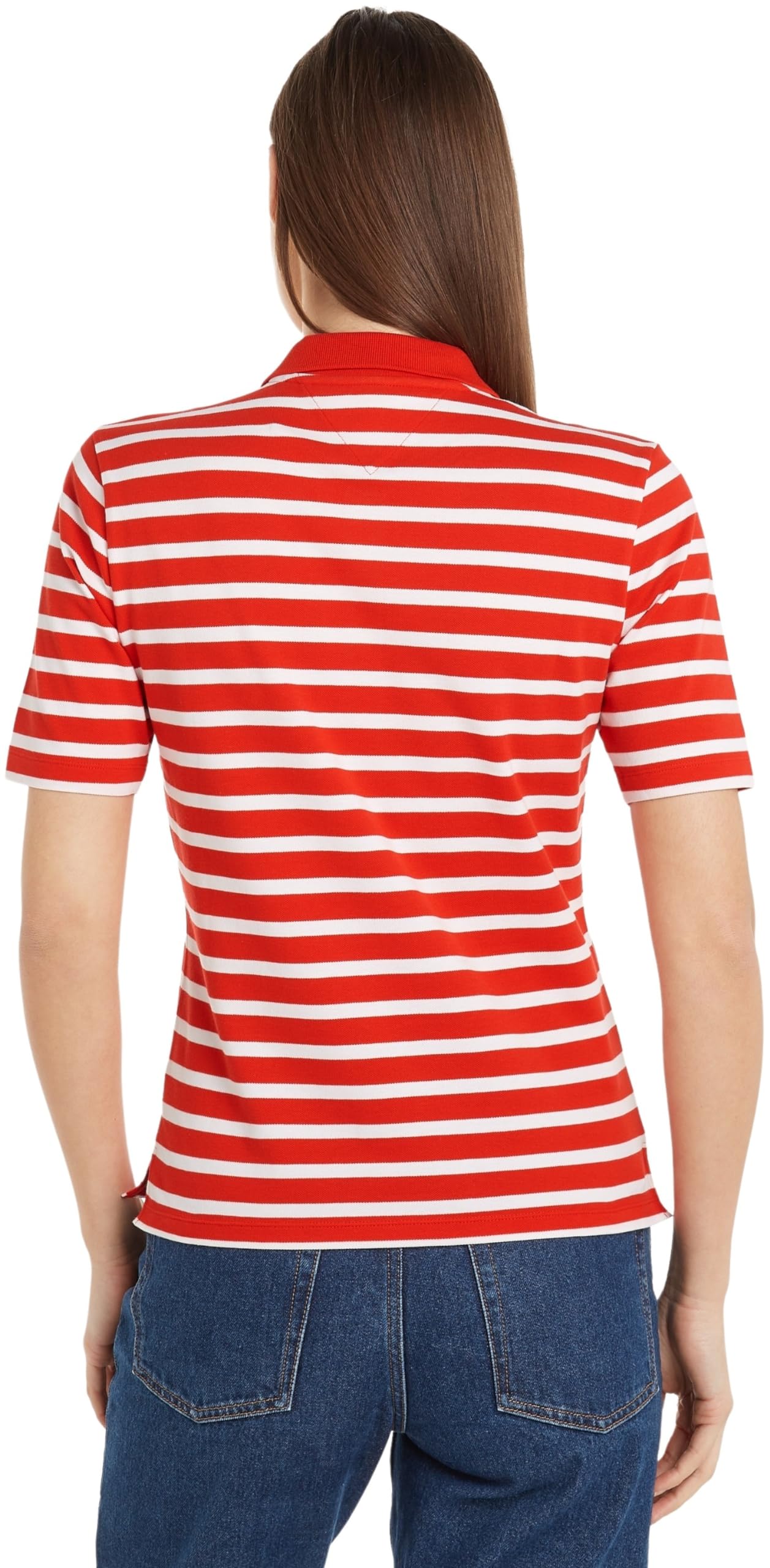 Tommy Hilfiger Polo de Manga Corta para Mujer 1985 Pique Stripe Regular Fit