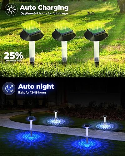 Miniatura 3 de ALEPOD Luces solares que cambian de color, paquete de 6 unidades IP68 impermeables con 7 modos RGB para Halloween y patio de Navidad, jardín,