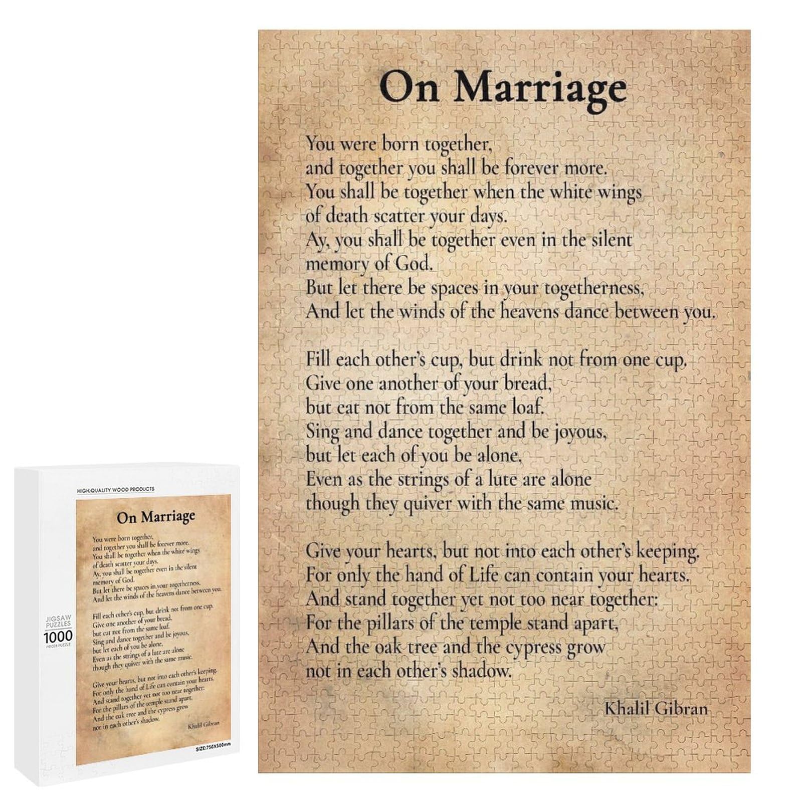 Jigsaw Puzzles for Adults On Marriage 1000 Pieces Wooden Jigsaw Puzzle for Adults and Kids Educational Puzzle Decorations Gift, Style-18