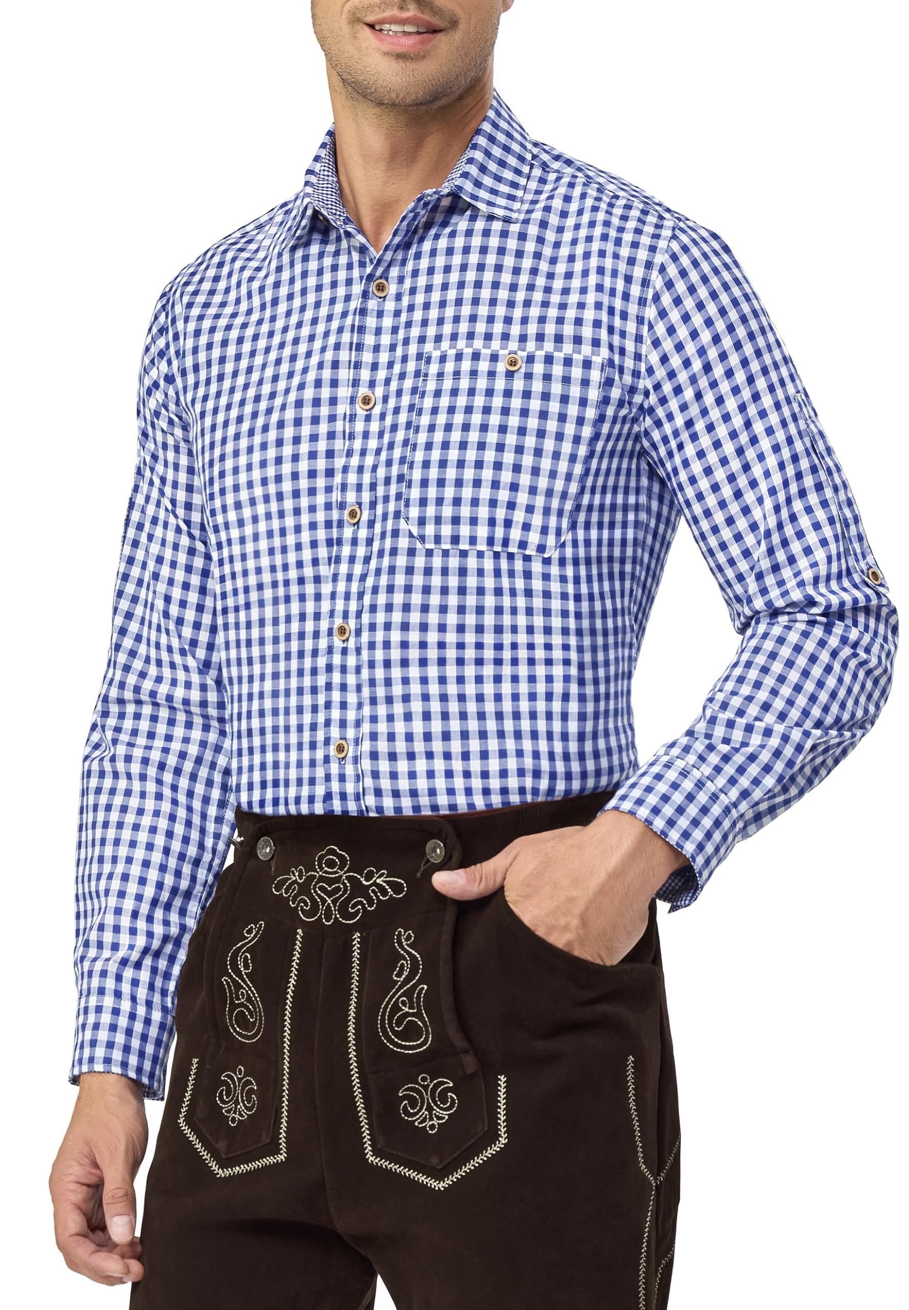 EIISSION Trachtenhemden Uomo Camicia Oktoberfest Costume