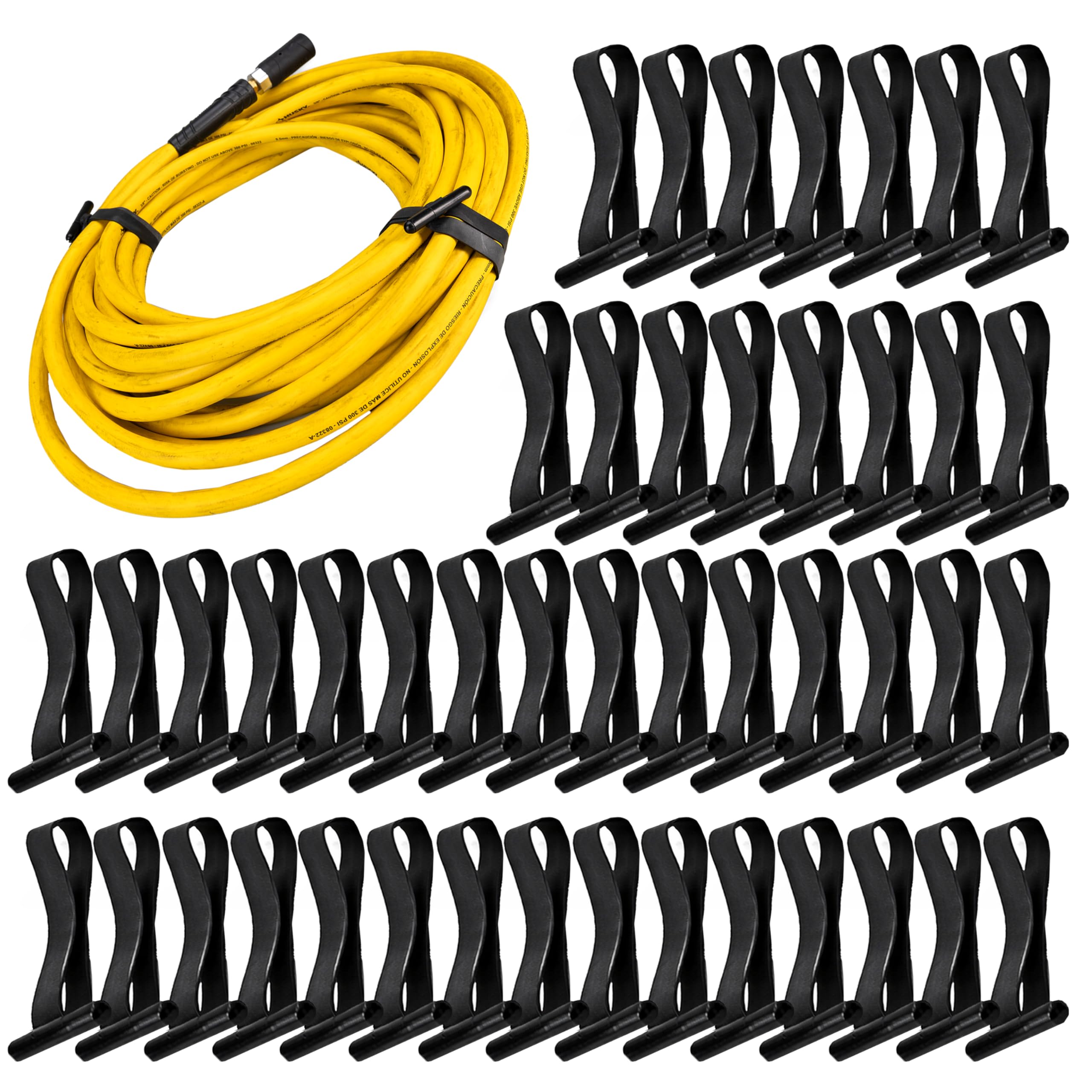 Reusable Zip Ties 2", 45-Pack - USA-Made Heavy-Duty Industrial Stretchable Fasteners - All-Weather Material, UV &amp; Ozone Resistance - Wire Straps to Store Equipment &amp; Declutter Garage by IDL Packaging