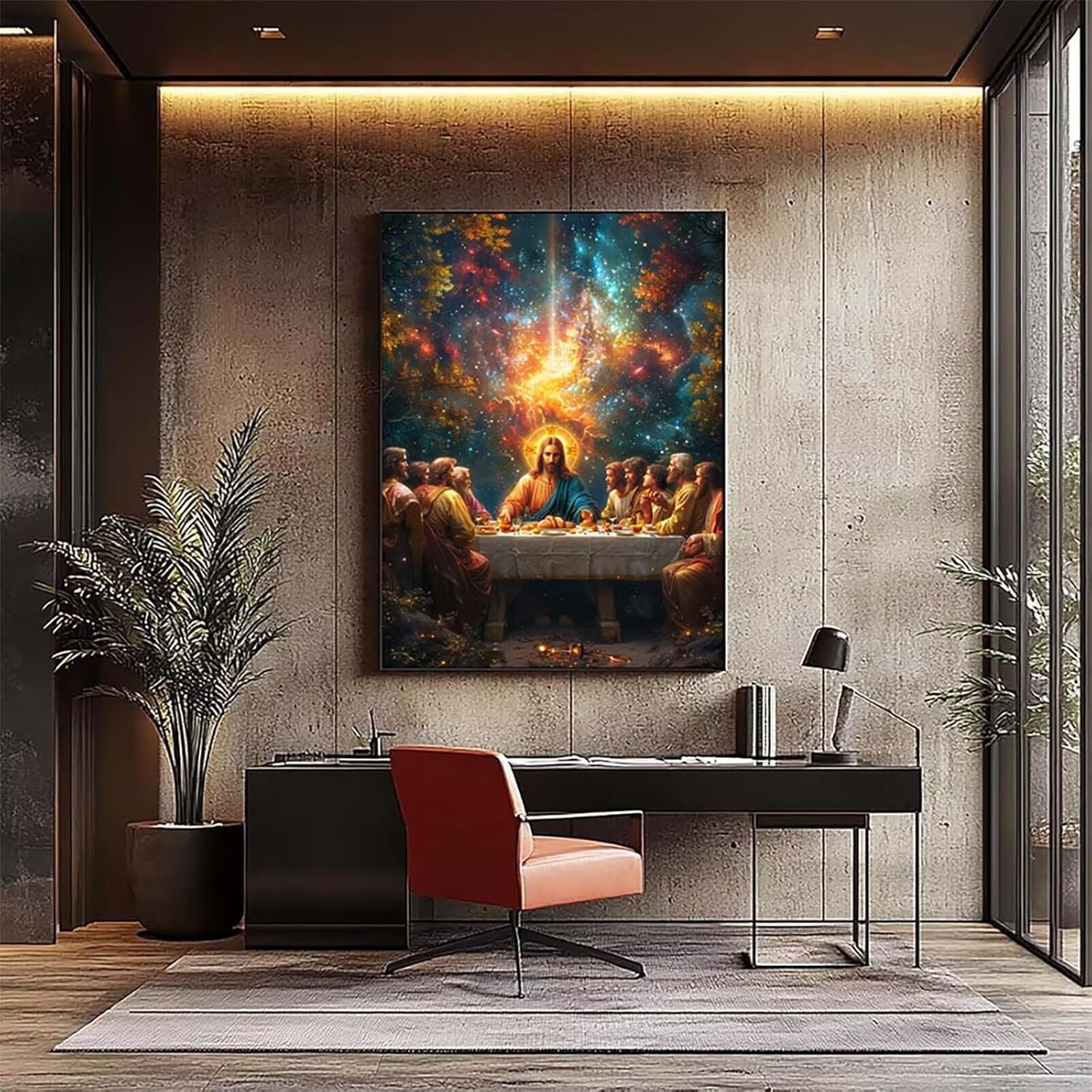 5D Diamond Art Kits for Adults Starry Sky Diamond Painting The Last Supper, DIY Gem Arts and Crafts for Adults, Hobbies for Women, Full Drill Paint by Numbers for Room Decor Gifts 20x26 in 4-6023
