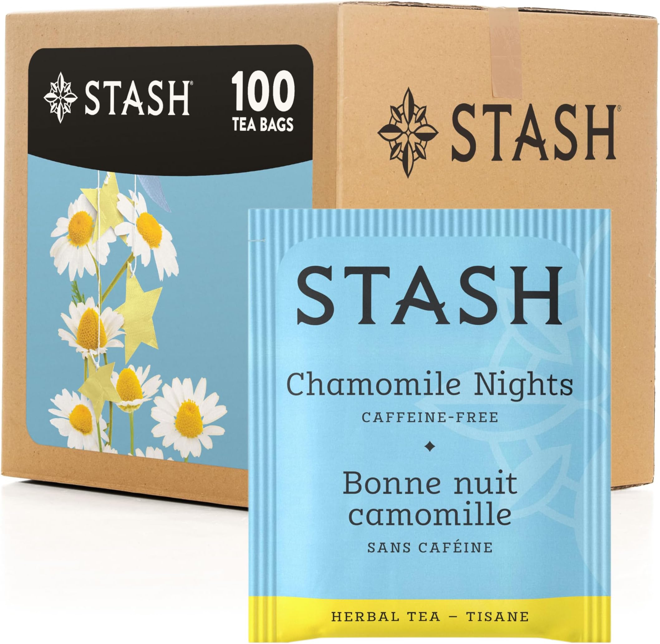 Tea Chamomile Nights Herbal Tea, Box of 100 Tea Bags (Packaging May Vary)
