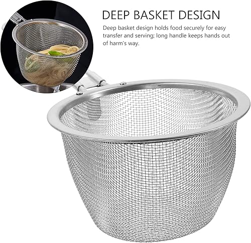 Miniatura 6 de ZzzaNa Mesh Strainer Spaghetti Strainer Spoon with Handle Mesh Spider Strainer Stainless Steel Noodle Basket Pasta Strainer Basket Colander Kitchen