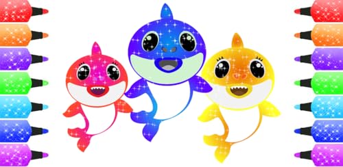 Glitter Coloring Book Baby Shark