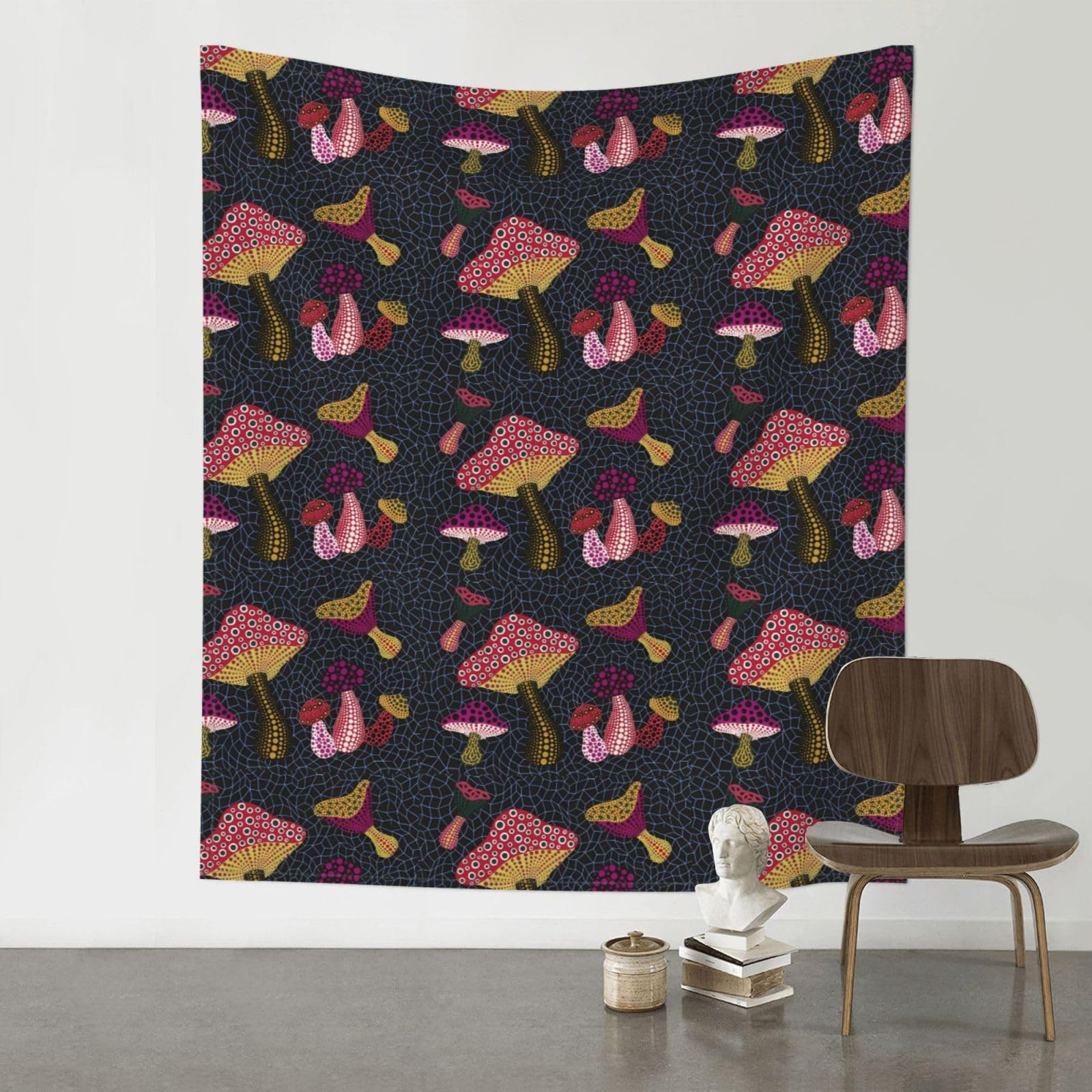 WHJSSF Mushroom Prints Wall Tapestry 60x51in - Boho Decor Throw for Bedroom, Dorm, Picnic & Outdoor Adventures