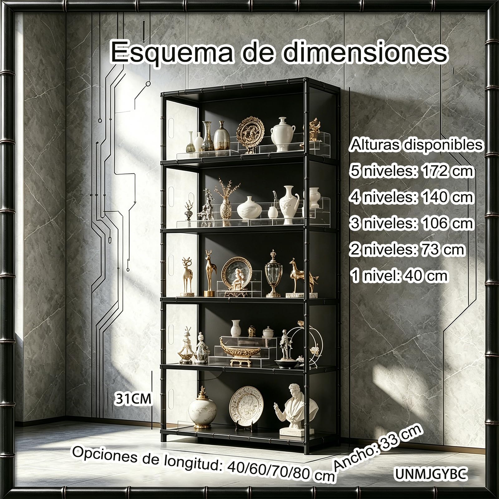 vitrinas expositoras,vitrina expositora para colecciones vitrina cristal,vitrinas para colecciones, vitrina expositora multifuncional de vidro à prova de pó, (Blanco, 5 niveles:80 × 33 × 172)