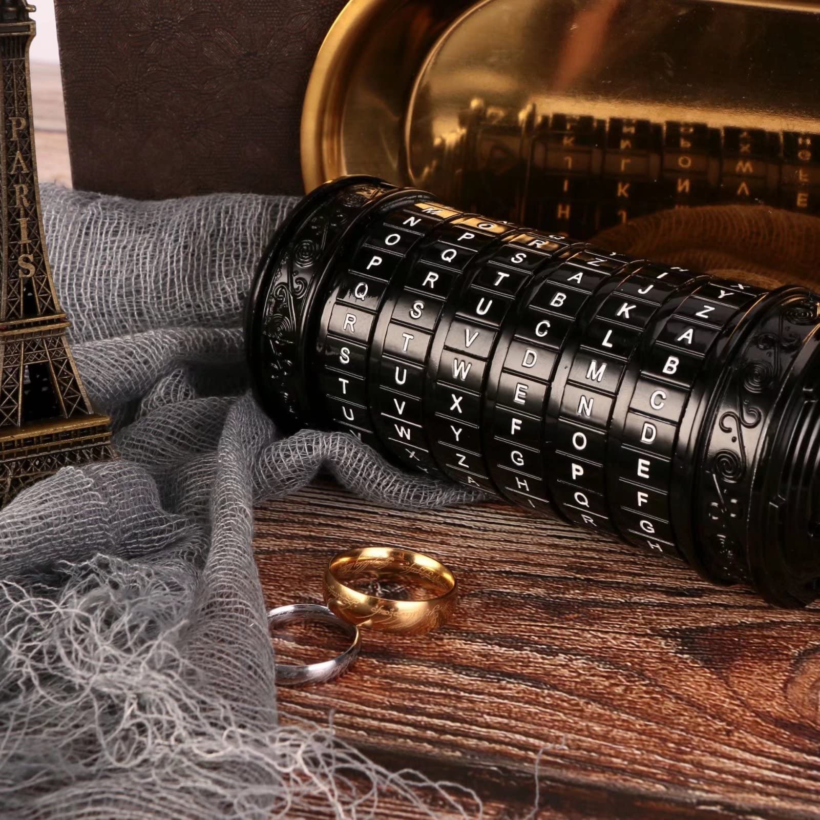 Cryptex Da Vinci Code Mini Cryptex Lock avec compartiments cachés Anniversaire Saint-Valentin Cadeau d'anniversaire mystérieux pour la famille et les amis