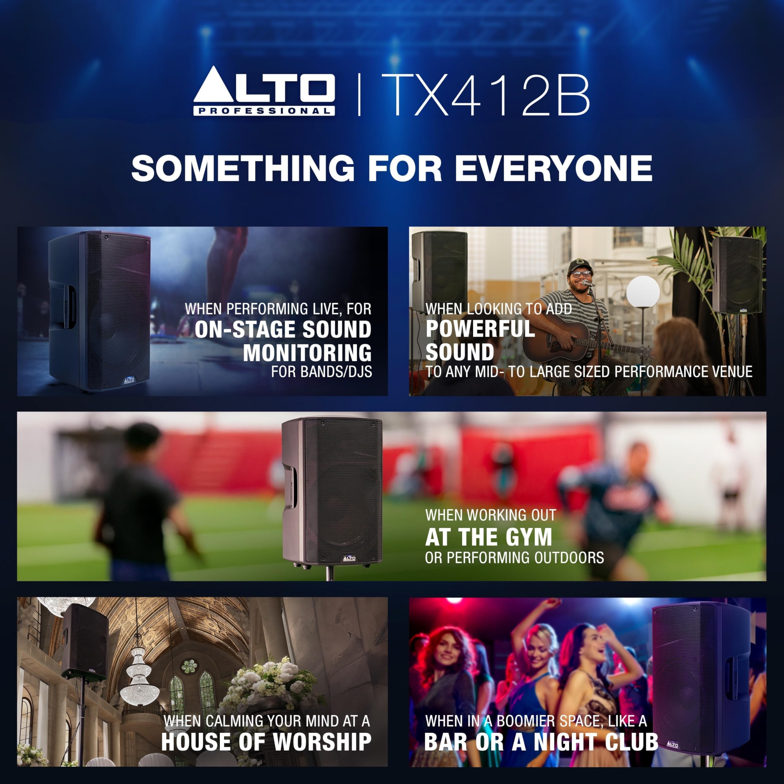 ALTO TX412B - Głośnik aktywny | Zasilanie Akumulatorowe, TWS Bluetooth, 2‑Kanałowy Mikser, Dla Bezprzewodowych Plenerowych Występów Mobilnych DJ