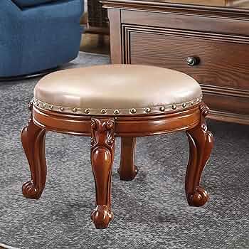 イタリア製　円形　木製フットスツール イタリア製 円形 木製フットスツール