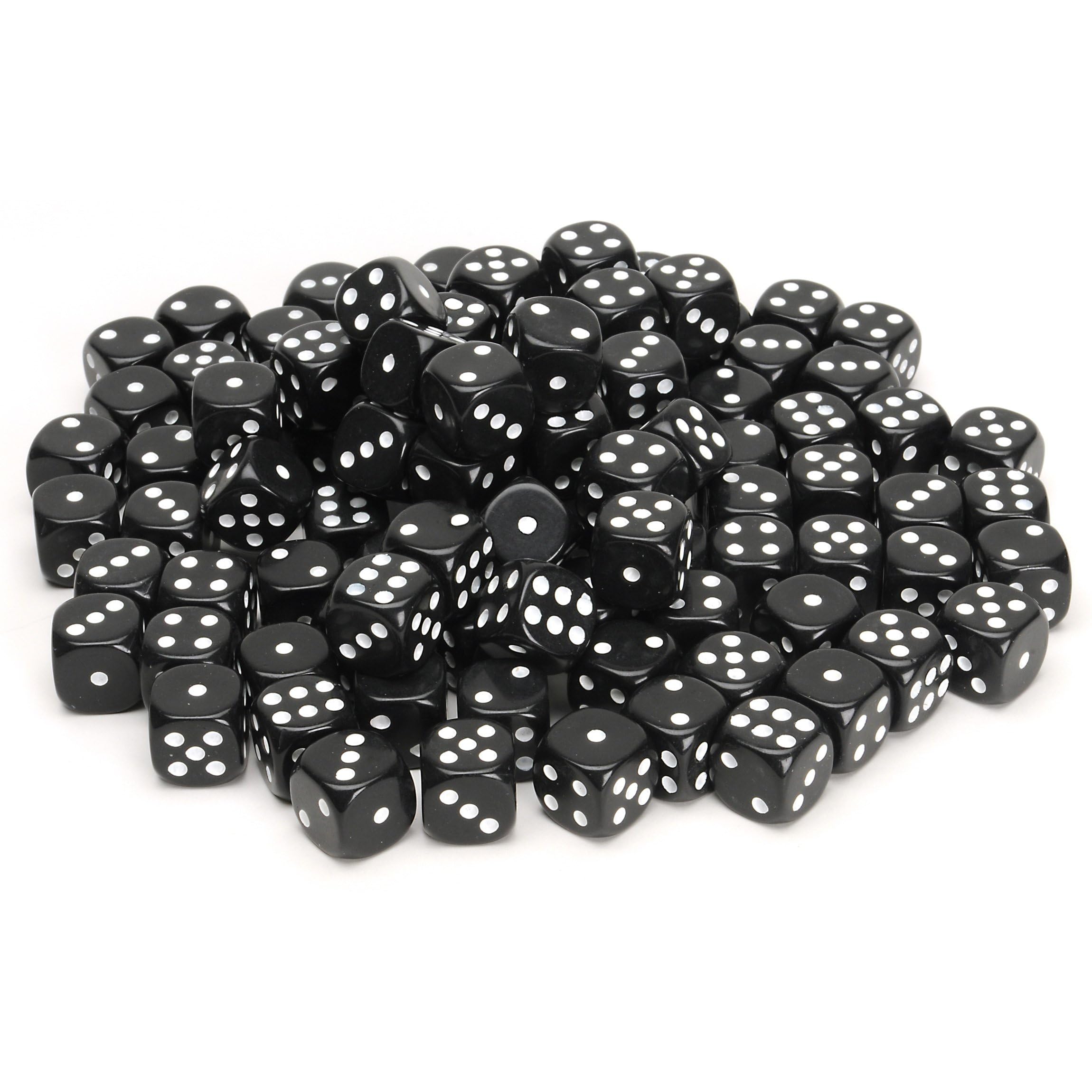 Big Cherry Dice – Lot De 50 Dés 12 Mm Noirs à Coins Arrondis – Sac Refermable – Pour Jeux De Société