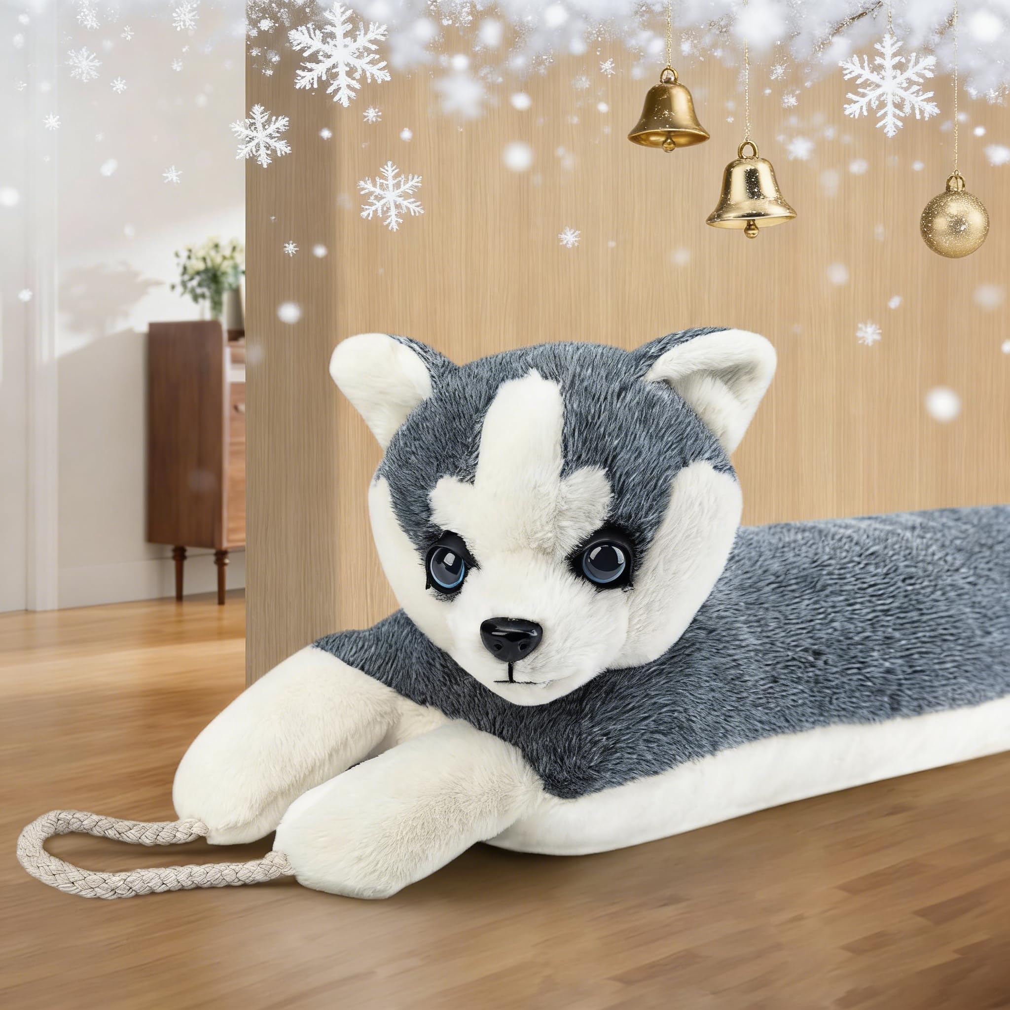 MAGZO Under Door Draft Stopper 36 inch, Cute Husky Dog Door Draft