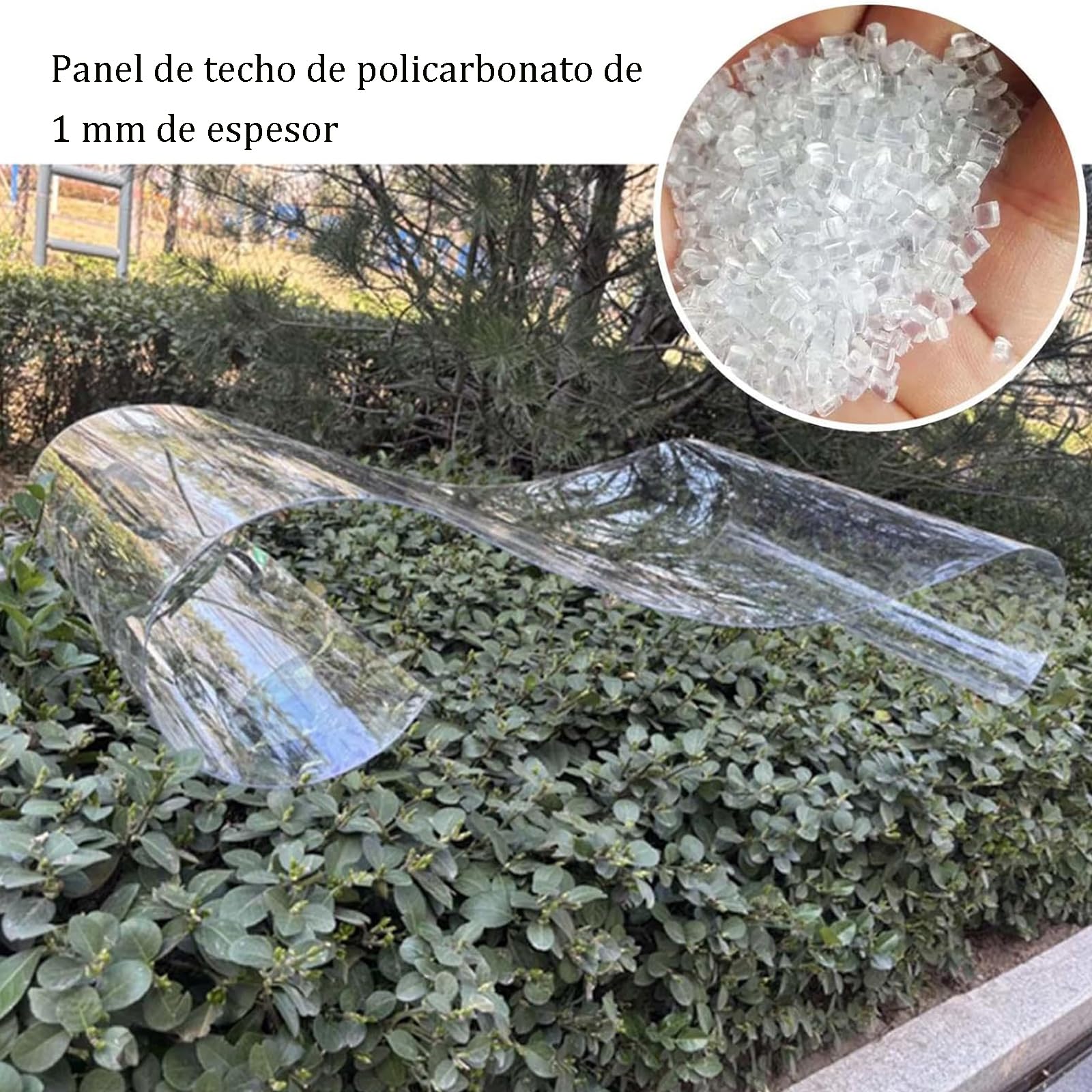 Placas de Policarbonato,Láminas de Plástico,1.0m*8m,Plancha metacrilato Transparente Impermeable,Doblar y Dar Forma Que el toldo de Techo de Vidrio Nic,for Techos, Cocheras, Solarios