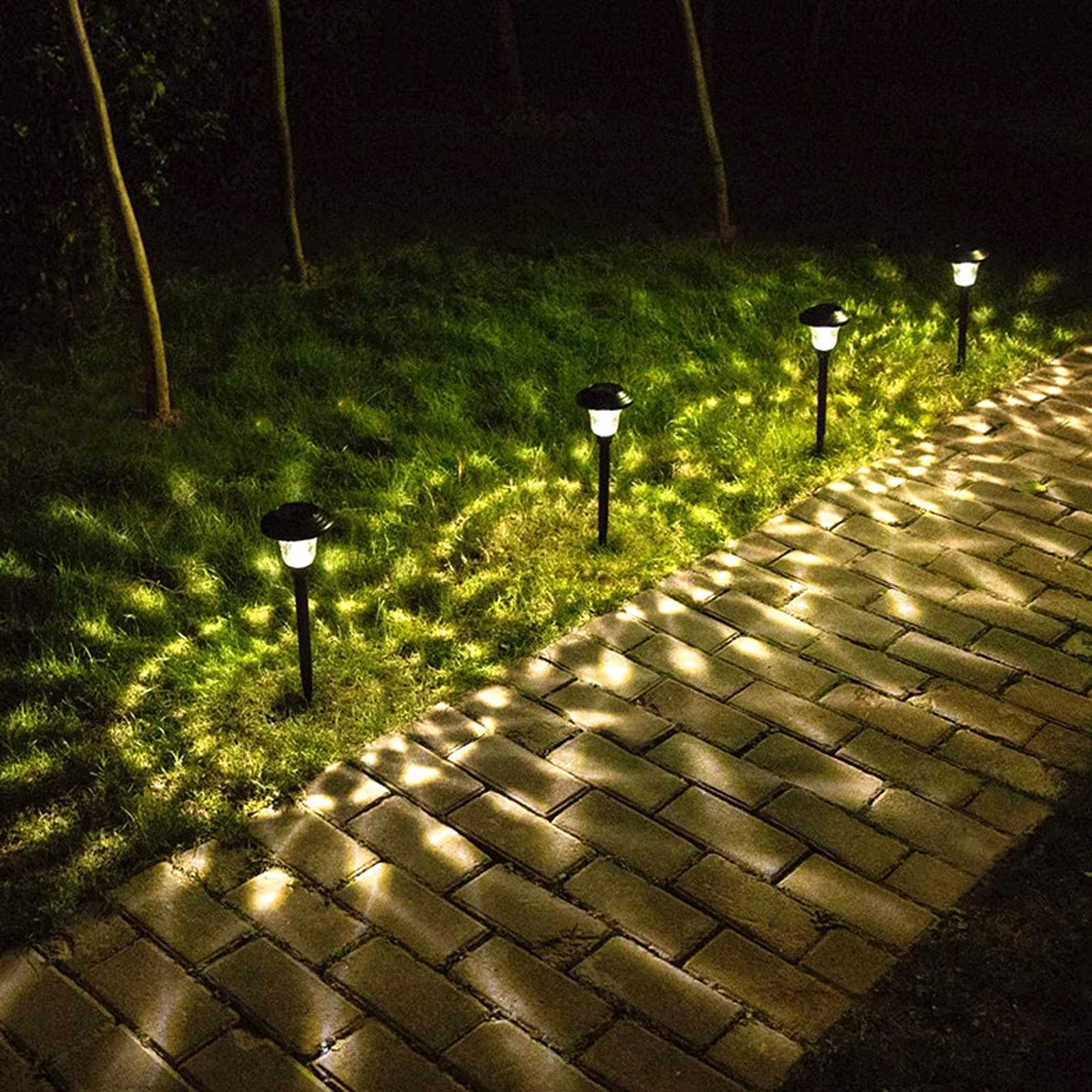 Solar-Wegeleuchten for den Außenbereich, LED-Solar-Wegeleuchten, wasserdichte Außen-Solarleuchten for Terrasse/Hof/Weg/Auffahrt, automatisches Ein-/Ausschalten von der Dämmerung bis for Morgengr