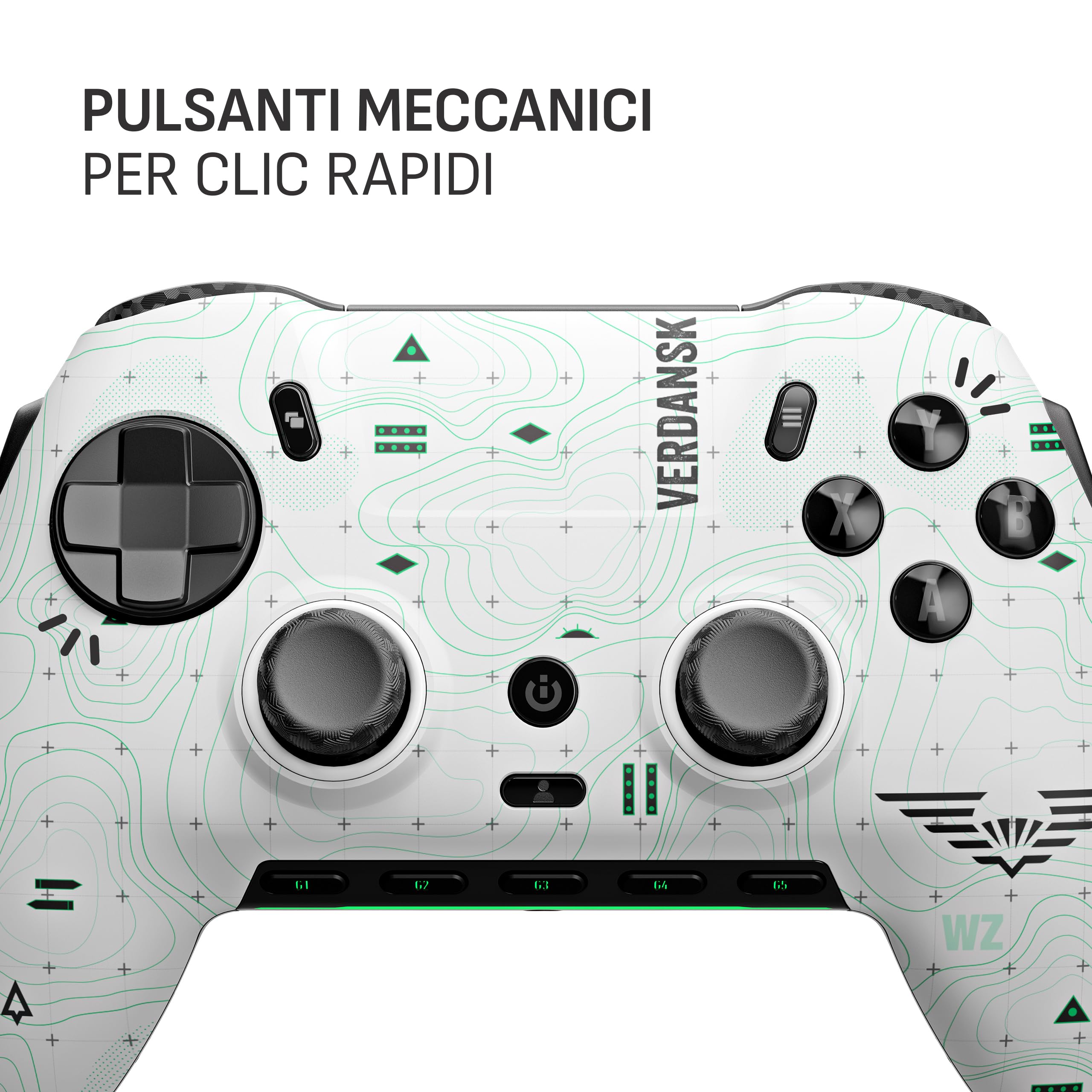 SCUF Controller di gioco wireless per PC ENVISION PRO - Cinque tasti G rimappabili - Paddle posteriori rimappabili - Trigger istantanei - Compatibile con iCUE - Bianco