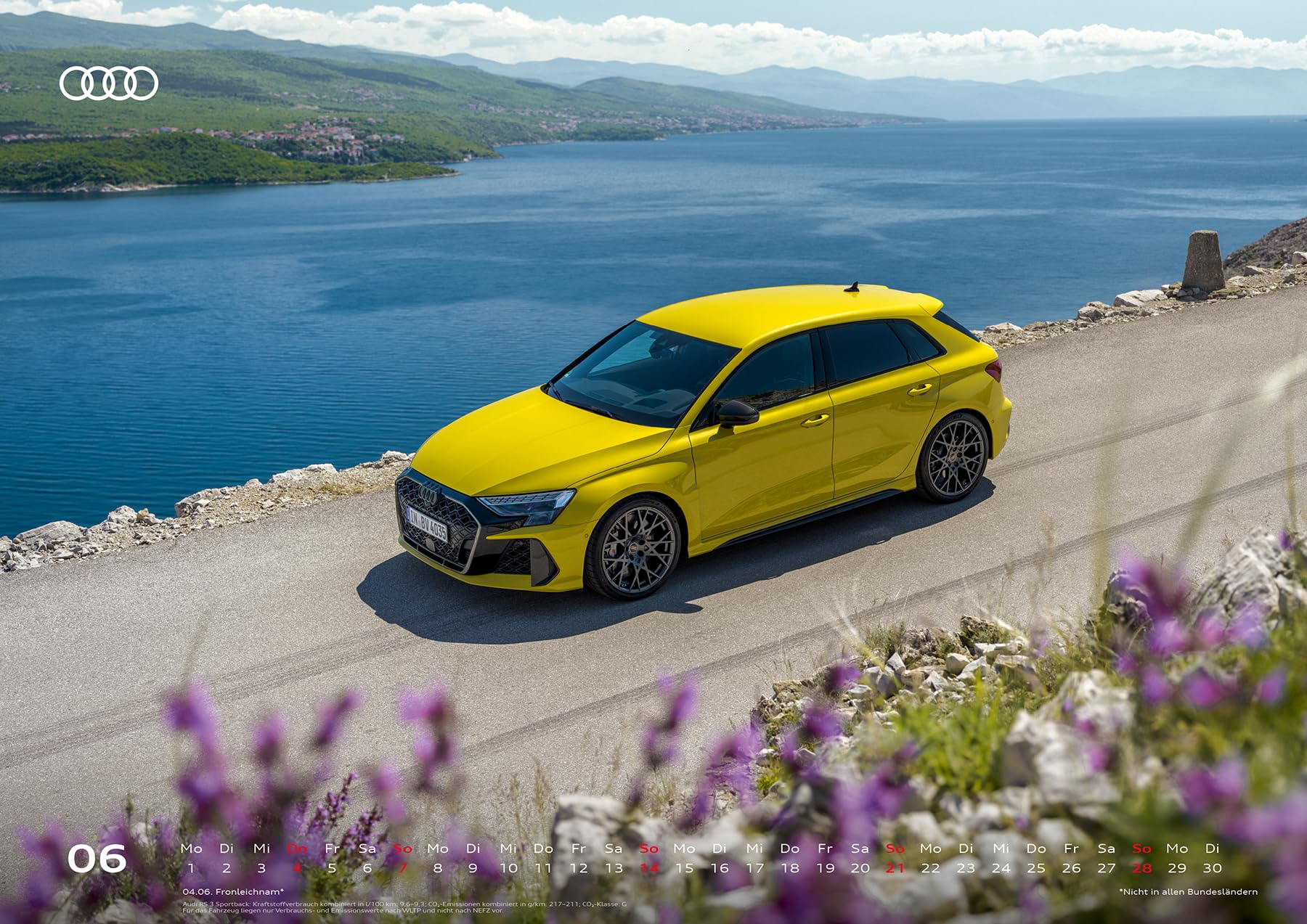 Audi Kalender 2026 DIN A2 60x42cm // Officially licensed by AUDI AG // TTRS RS3 RS4 RS5 RS6 RS7 R8 RSQ8 etron/Audi Sport/Premium Auto Wandkalender