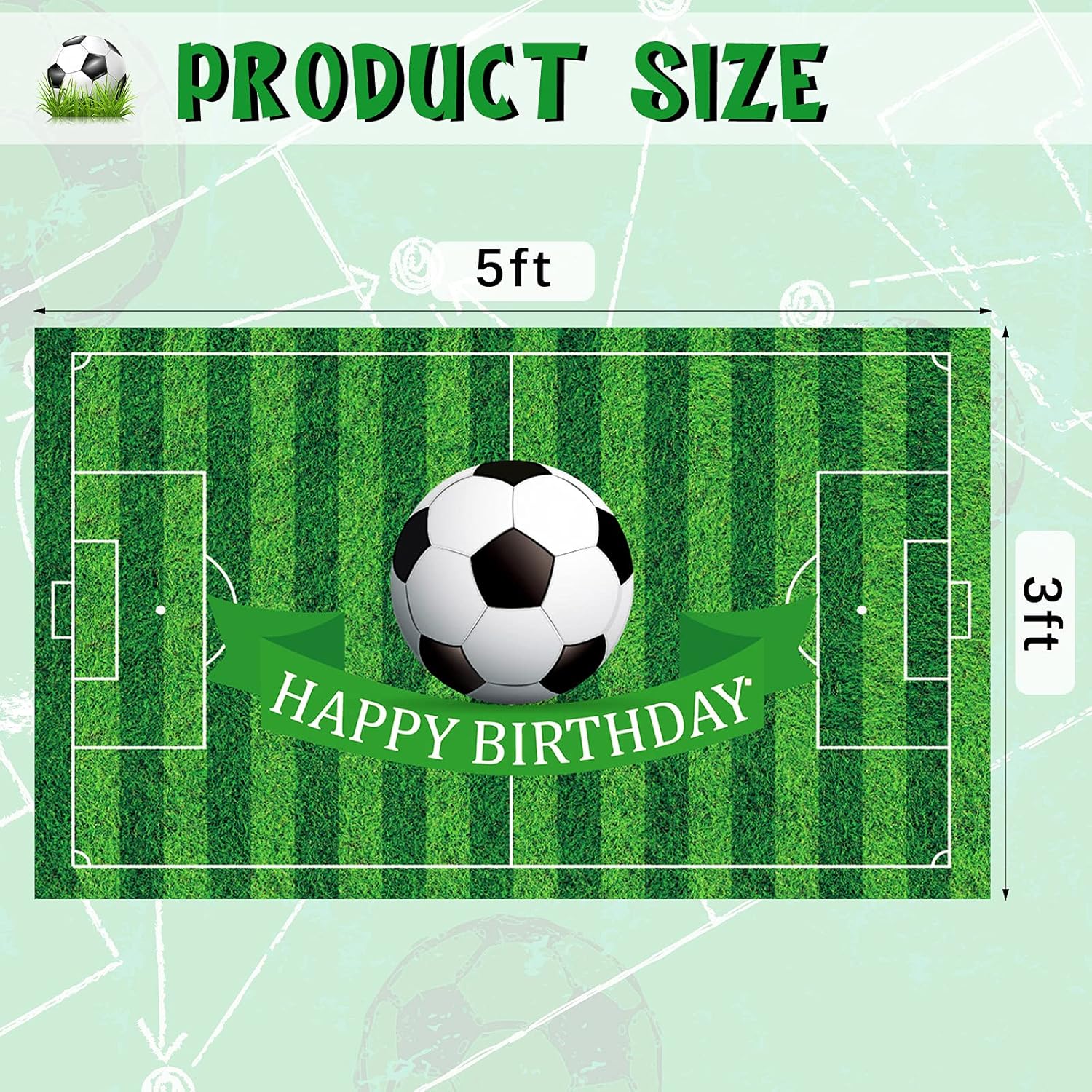 86 Pcs Soccer Birthday Party Decorations Includes Soccer Balloon Birthday Banner Backdrop Tablecloth for Sports Event Party Supplies - Image 2