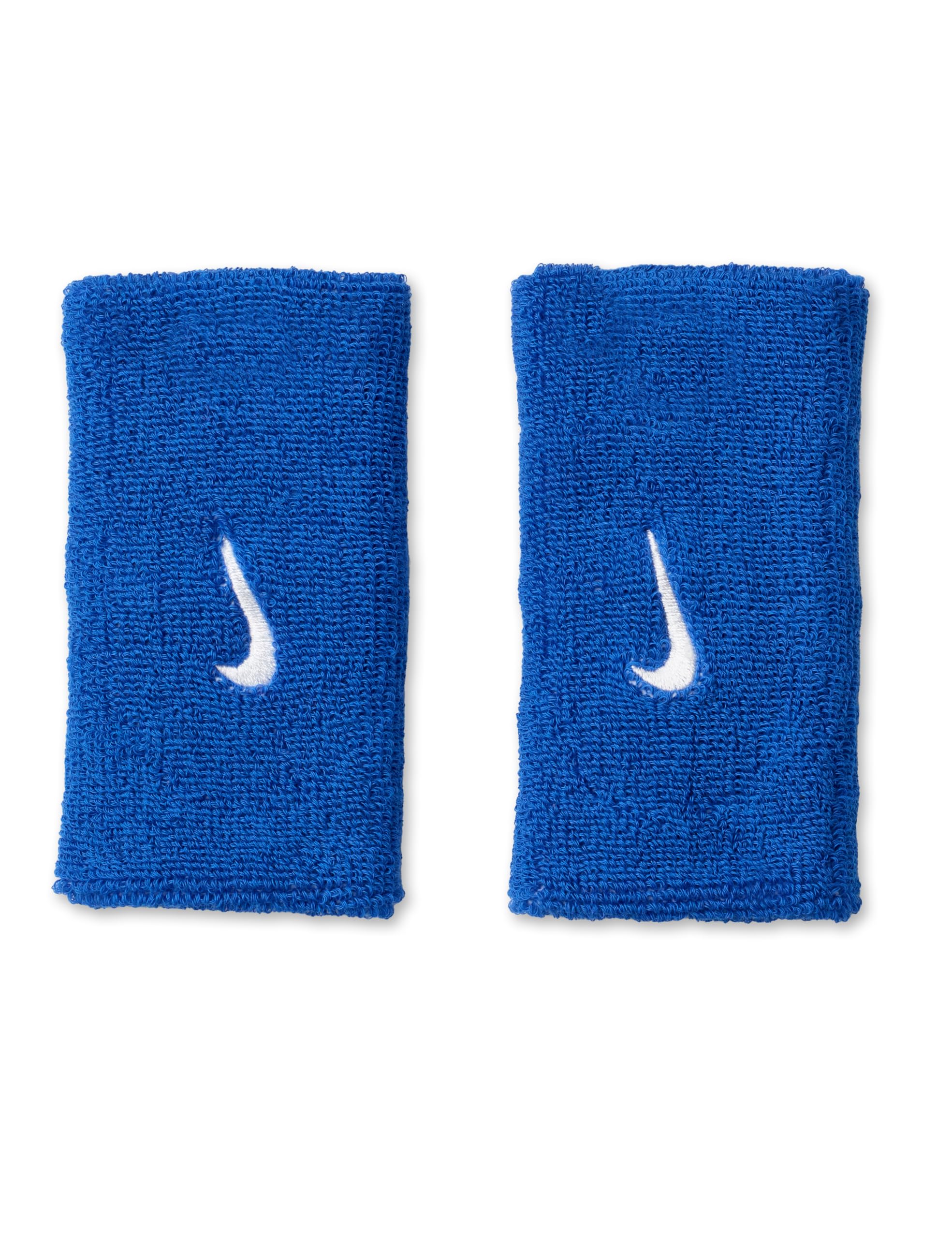 Nike Swoosh Classic Doublewide Wristbands 2-Pack Sweatbands Tennis Fitness Running Wristbands Wide, Game Royal/White, One Size — image 1