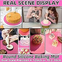 Vista 6 de Tapete de silicona para hornear, tapete de silicona para tartas, tapete de silicona para hornear con medidas para tartas, soporte antiadherente