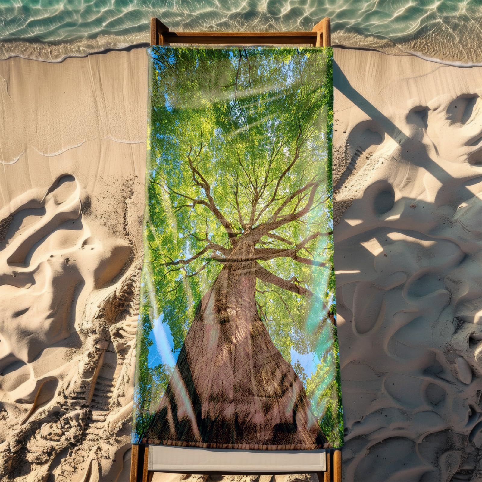 Générique Serviette Microfibre Plage Feuilles Vertes