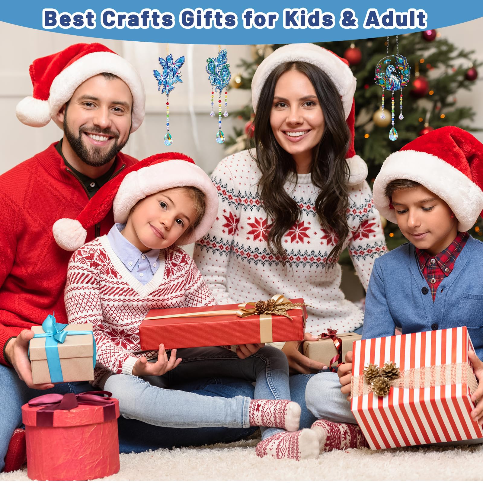 Arti e mestieri per ragazze di età 8-12 anni, kit fai da te per bambini adolescenti adulti, regali di compleanno per ragazze di 6 7 8 9 10 11 12 anni, campanelli a vento con piume di pavone, farfalla