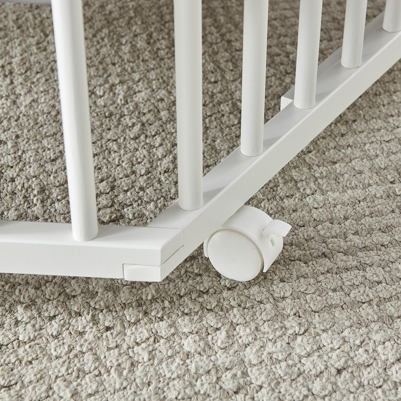 Laufgitter Laufstall 6-eckig Baby Krabbelgitter inkl. Stoffeinlage 3-fach höhenverstellbar WEISS 5230402
