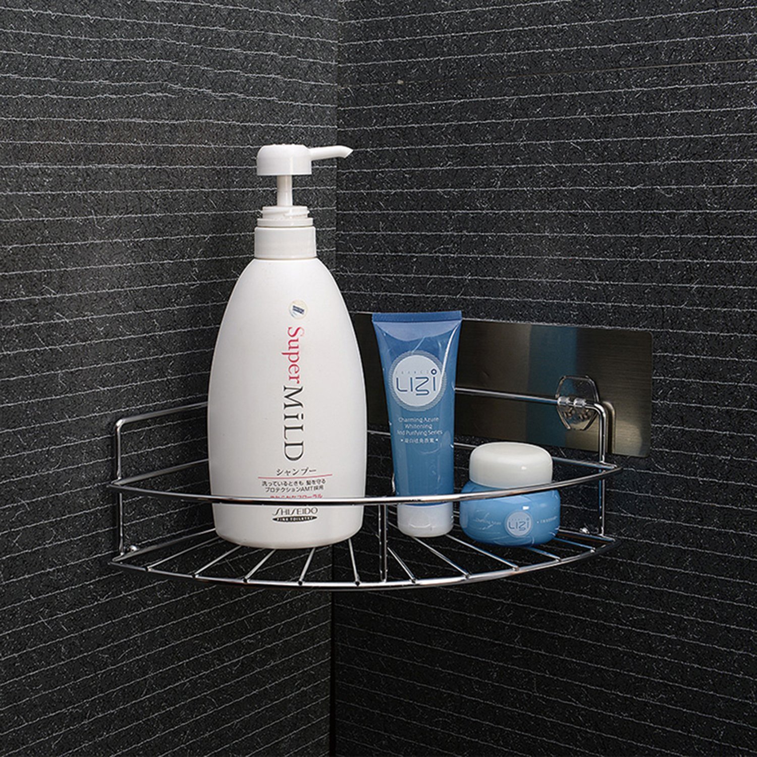 Snyter Magic Sticker Series Self-Adhesive Stainless Steel Bathroom Corner Shower Caddy