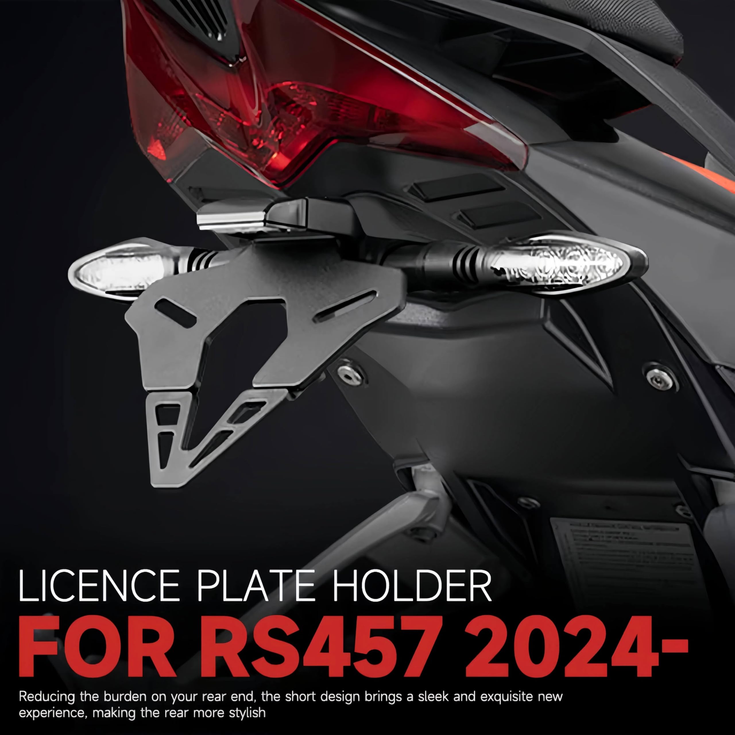 Krótkie tylne mocowanie tablicy rejestracyjnej z światłem LED dla Aprilia RS457 2024 2025 akcesoria motocyklowe