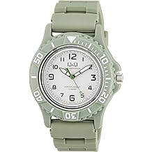 Citizen Q&Q Analog Solar Watch, Water Resistant to 10 ATM, Urethane Strap, green, Classic