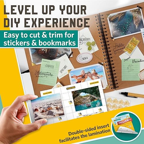 Miniatura 5 de Hojas laminadoras autoadhesivas texturizadas, acabado de malla fina, 9 x 11.5 pulgadas, 4 mil de grosor, paquete de 10, para hojas de laminación