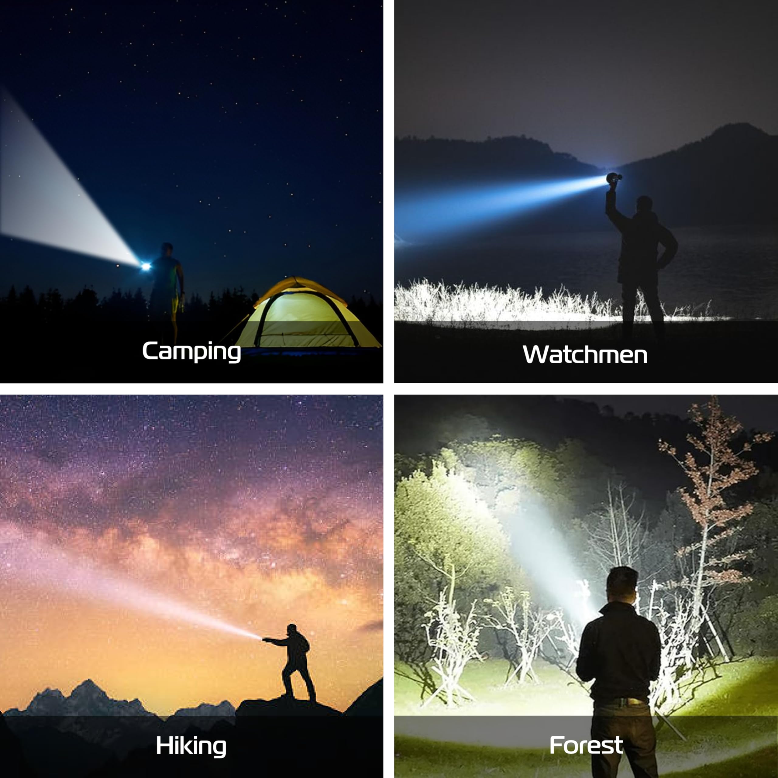 RB718 LED Handkurbel Taschenlampe, USB aufladbar Handscheinwerfer, USB Aufladbare Kopflampe mit Hoher Leistung Akku, Mehrere Modi Stirnlampe für Camping Outdoor Arbeit [Energieklasse A+++]