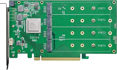 Miniatura 5 de HighPoint Controlador RAID NVMe de arranque M.2 SSD7105 PCIe Gen3 de 4 puertos para sistemas Windows y Linux.