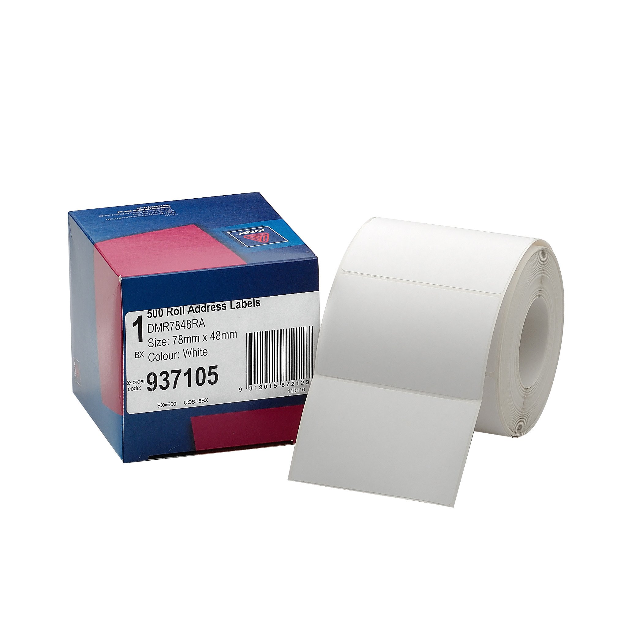 Avery Etiquetas de dirección en rollo, 78 x 48 mm, 500 etiquetas, manuales (937105)