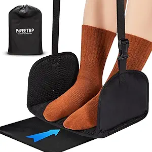 Portable Footrest Hammock for Air Travel, Work on Desk, Provides Support for Leg, Made by Soft Memory Foam, Relieve Leg Pressure, Car & Office Essentials, Black
