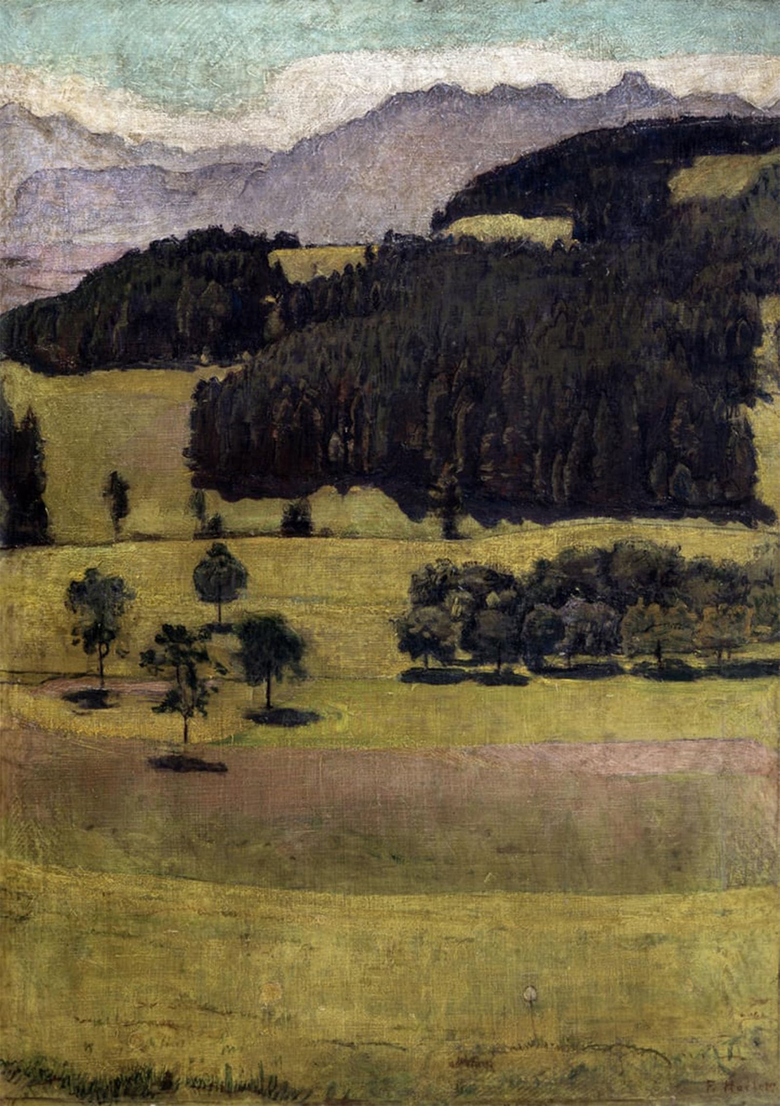 SERENDIPITP Abstract Painting Mural Print Picture Wall Decor Painting Landscape Oaks At Stockhorn by Ferdinand Hodler Vintage Wall Artwork for Home Decor 60x90cm