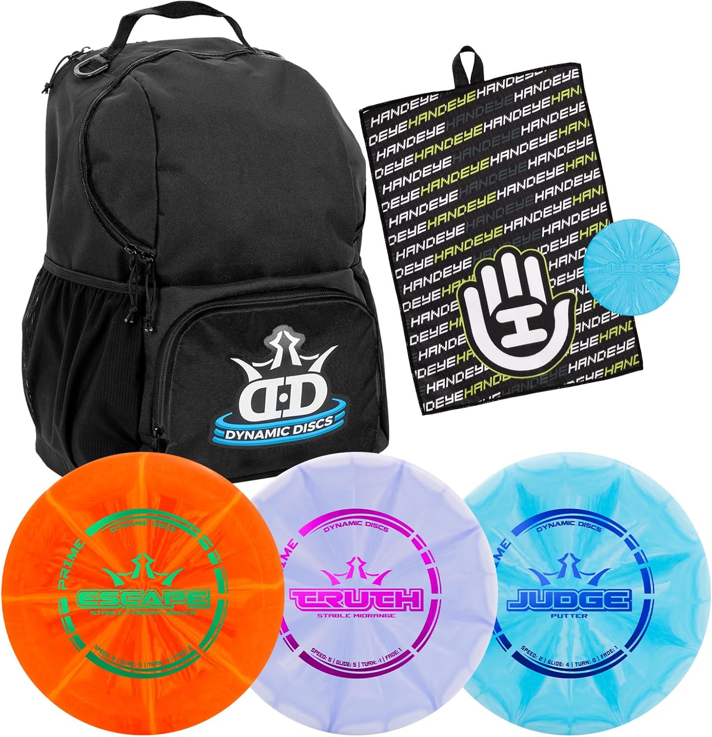 Dynamic Discs Disc Golf Starter Set | Cadet Backpack Disc Golf Bag Included | 17 + Disc Capacity | Prime Burst Frisbee Golf Set Included | Putter, Midrange, Driver | 170g Plus