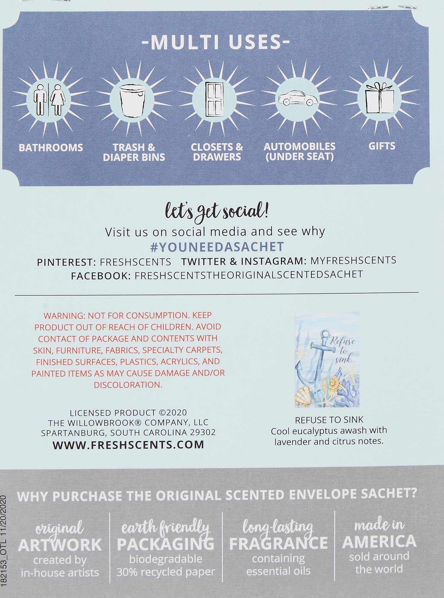 WillowBrook 3-pk. Refuse to Sink Satchet Set Blue