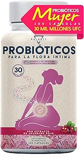 Probióticos Mulher - 200 cps | Ajuda para Vaginose Bacteriana, Candida e Cistite | Probióticos Mulher Flora Íntima | 30...