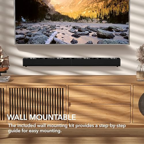 Miniatura 6 de LARKSOUND Barra de sonido de 2.1 canales con subwoofer integrado, barra de sonido de 31 pulgadas para TV con conexiones BluetoothHDMI ARCópticaAUXUSB