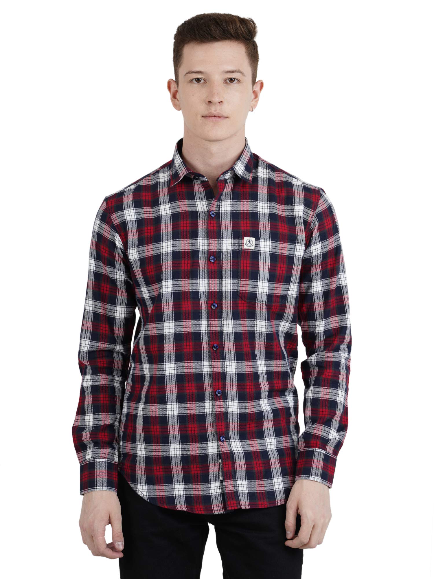 RAGAZZO Men's Cotton Casual Checkered Shirt