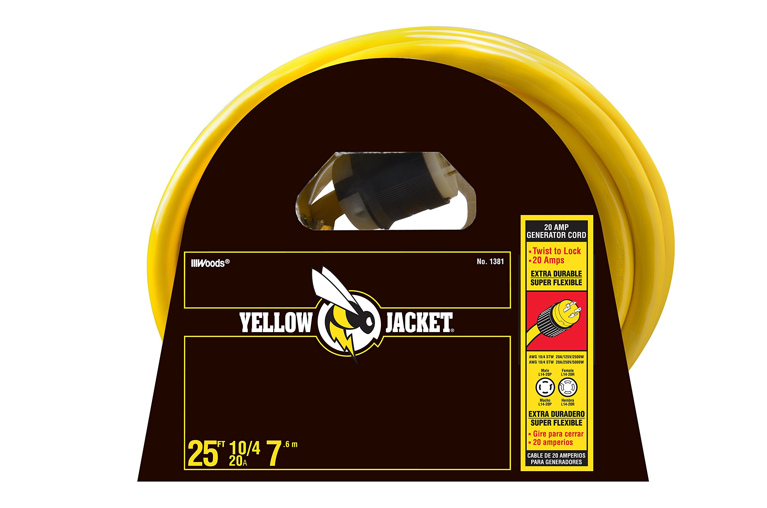 Yellow Jacket 1381 10/4 Heavy-Duty STW 20-Amp/250-Volt L14-30
