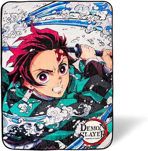 Miniatura 1 de JUST FUNKY Demon Slayer Tanjiro Kamado - Manta de felpa  Manta de 45 x 60 pulgadas con Tanjiro y Nezuko  Decoración del hogar  Manta de anime