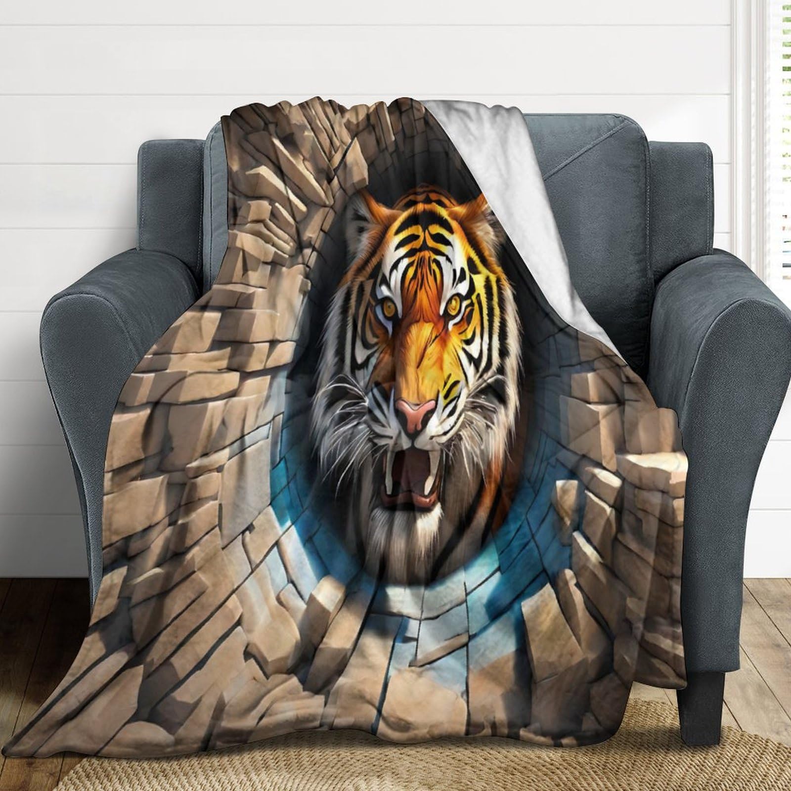 Couverture de canapé Tigerss moelleuse contre le froid de l'hiver