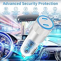 Vista 6 de [Apple MFi Certified] iPhone 15 Car Charger Fast Charging, MIRAREED 72W Dual PD Type-C Power Car Cigarette Lighter Charger+2Pack USB-C to USB-C