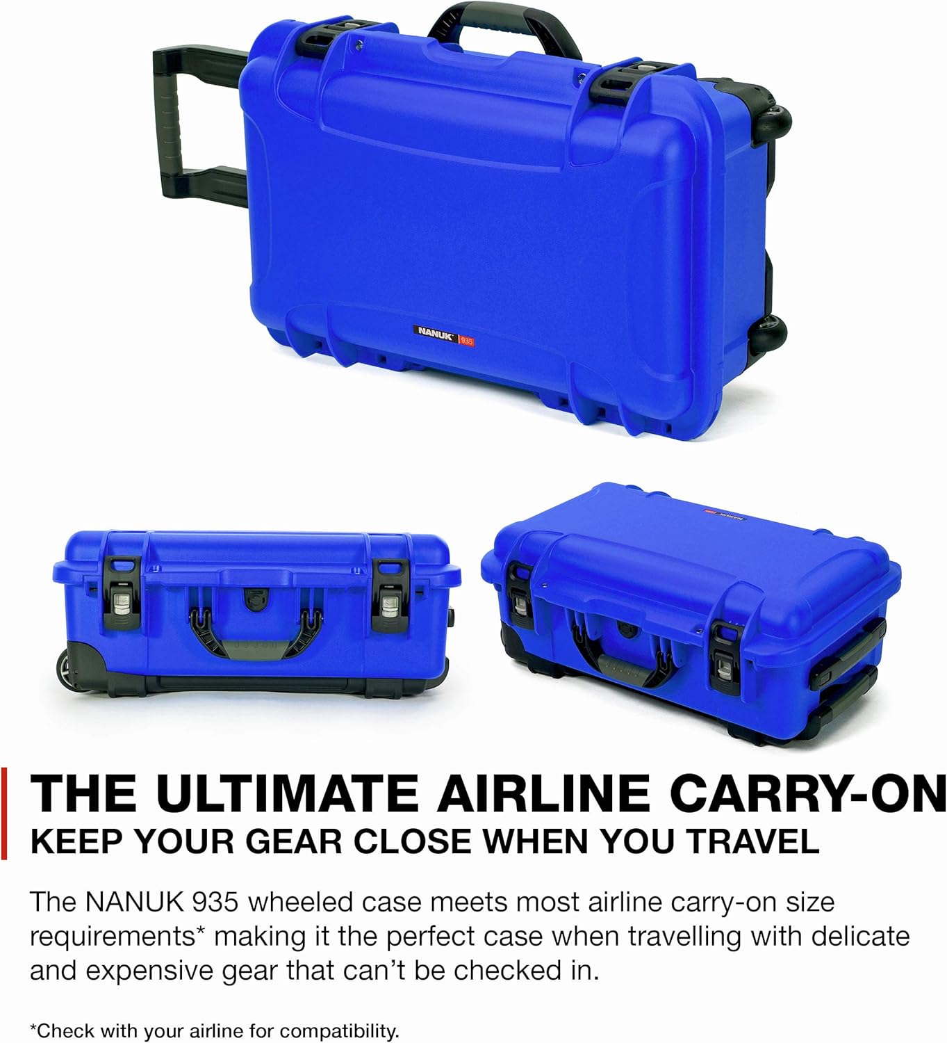 Buy Nanuk 935 Waterproof CarryOn Hard Case with Wheels Empty Blue