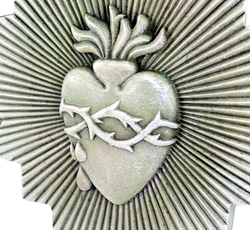 Miniatura 4 de Religious Gifts - Placa de pared colgante de resina con corazón sagrado católico, 10 pulgadas-L8
