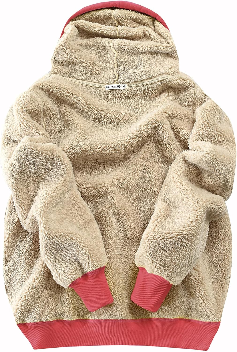 Gesean Women's Sherpa Lined Cotton Pullover Sweatshirts Fleece Hoodies Kangaroo Hooded Pocket for Women - Image 3